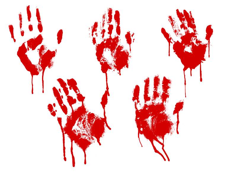 bloody handprint smear