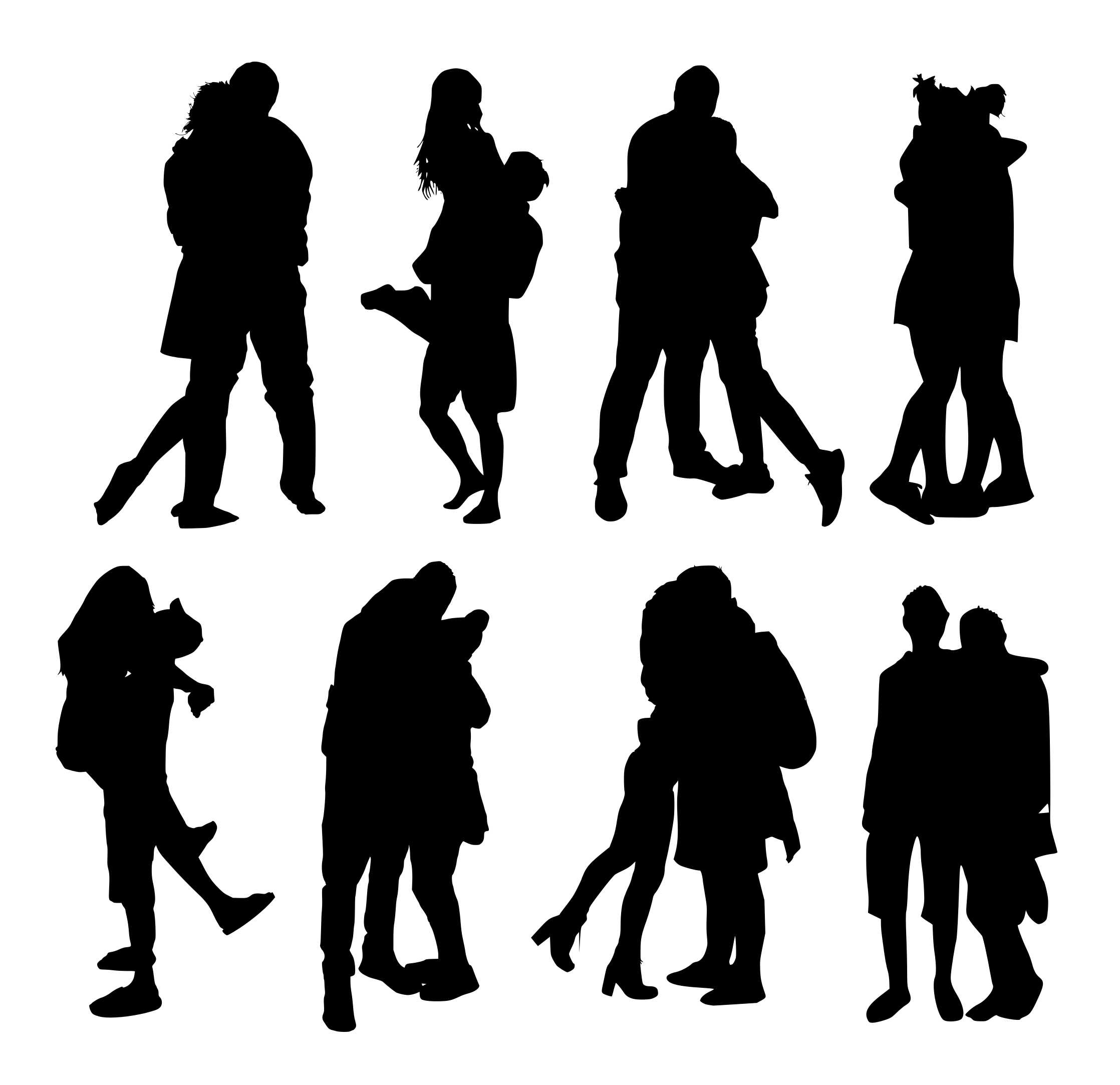 couple silhouette hugging