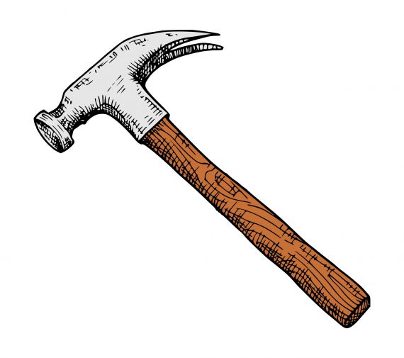 Electrician's hammer with 300 g hammer head 283 mm (42071), Electrician's  hammer, Hammer/chisel
